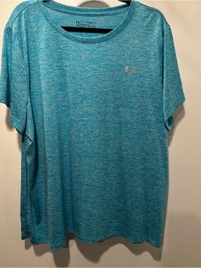 Under Armour Women's Short Sleeve Heather Aqua Performance 2X Tee
